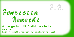 henrietta nemethi business card